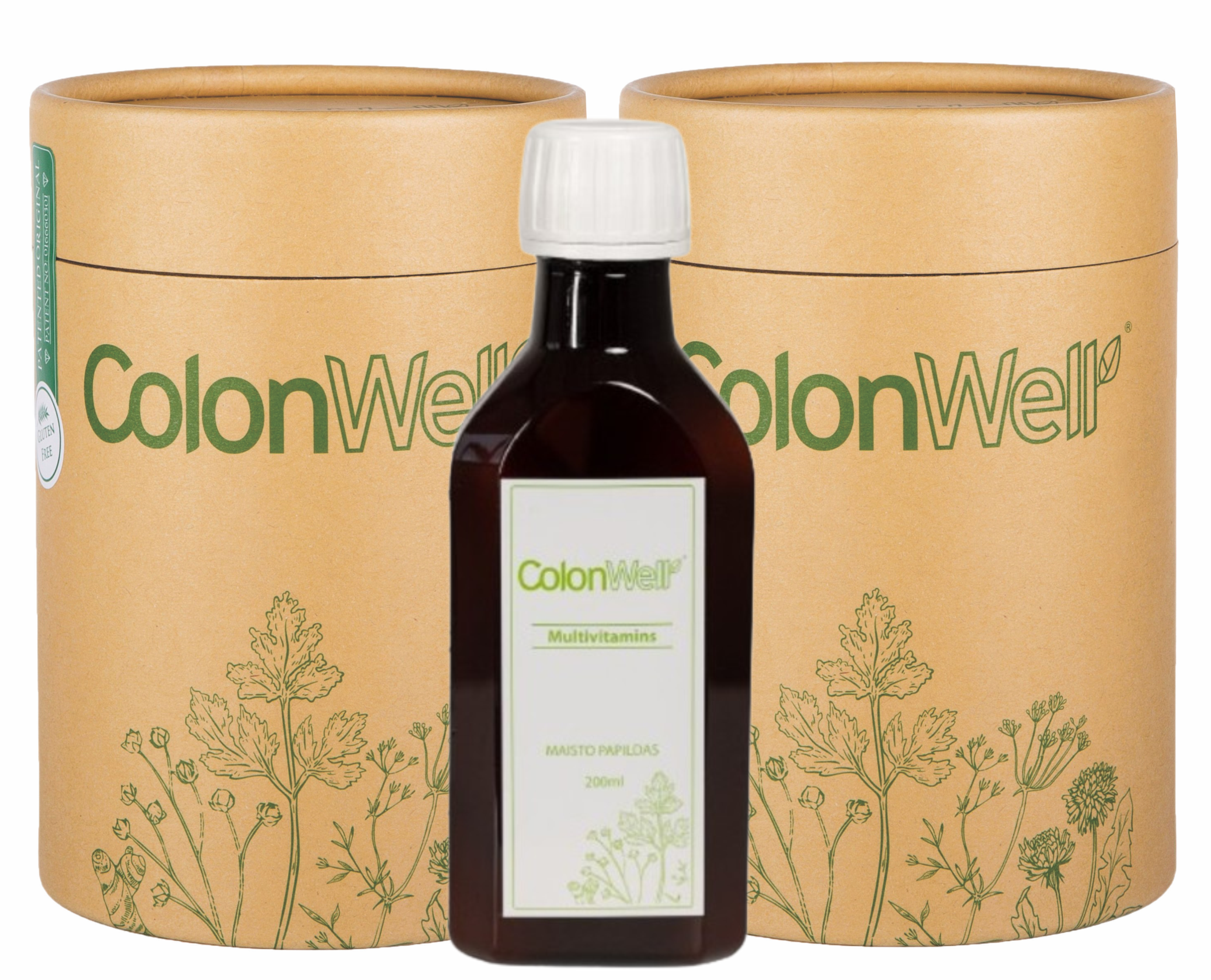 Colonwell.lt produktas - 2 vnt. ColonWell + ColonWell Multivitamins - vaikams ir suaugusiems (200ml)